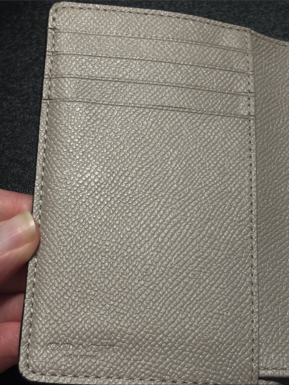 Coach Pebbled Leather Medium Corner Zip Snap Wallet in Light Beige - Picture 3 of 16